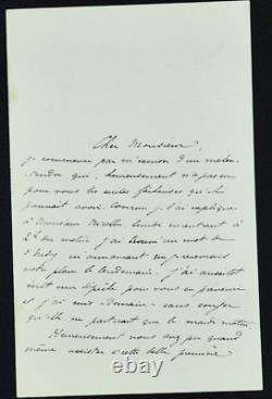 Pierre de BREVILLE Lettre autographe signée LAMOUREUX WAGNER HUYSMANS 1887