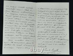 Pierre de BREVILLE Lettre autographe signée LAMOUREUX WAGNER HUYSMANS 1887
