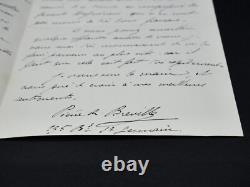 Pierre de BREVILLE Lettre autographe signée LAMOUREUX WAGNER HUYSMANS 1887
