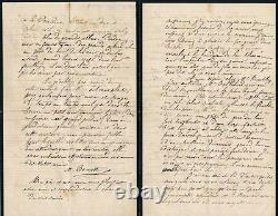 Poésie Mélanie Bourotte 2 lettres autographes signées Blanchet Louis de Courmont