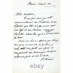 Prosper MÉRIMÉE LETTRE AUTOGRAPHE SIGNÉE janvier 1899