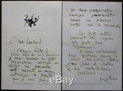 RARE DOCUMENT Georges MATHIEU Pensée sur l'art + Lettre autographe signée 2 pp