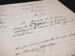 Raoul DE BOISDEFFRE Lettre de service manuscrite signée 1893