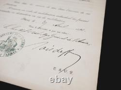Raoul DE BOISDEFFRE Lettre de service manuscrite signée 1893