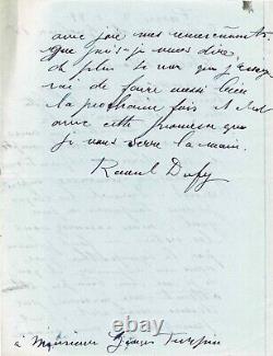 Raoul DUFY Lettre autographe signée. Sa dernière exposition de ses peintures