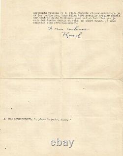Raoul DUFY Lettre signée avec annotation autographe 1946