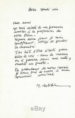 Raoul UBAC / Lettre autographe signée