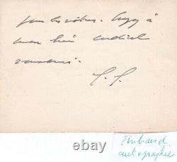Rare carte visite lettre signée Général Charles de Gaulle dédicace autographe