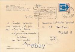 Raymond PEYNET carte postale autographe signée Biot dessinateur