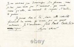 René CHAR Poignante lettre autographe signée à Paul ELUARD peu avant sa mort