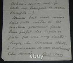 René CLAIR, Réalisateur LETTRE AUTOGRAPHE SIGNÉE à Lucien WAHL 1930