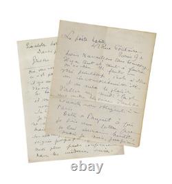 René CREVEL / 2 lettres aut. Signées + Éd. Originale + un long envoi autographe