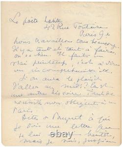 René CREVEL / 2 lettres aut. Signées + Éd. Originale + un long envoi autographe