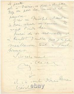René CREVEL / 2 lettres aut. Signées + Éd. Originale + un long envoi autographe