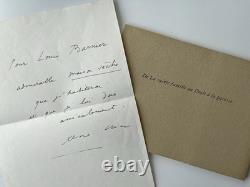 René Char EO signée et Lettre Autographe à son Imprimeur