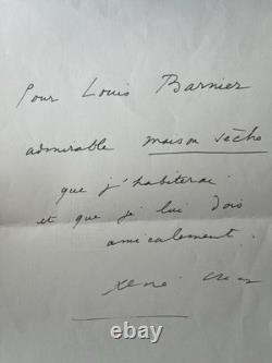 René Char EO signée et Lettre Autographe à son Imprimeur