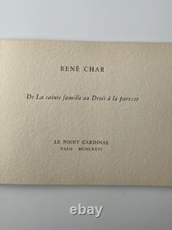 René Char EO signée et Lettre Autographe à son Imprimeur
