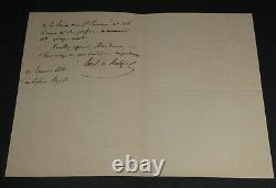 René-Léon BOREL DE BRETIZEL- LETTRE AUTOGRAPHE SIGNÉE 1841 2 pages