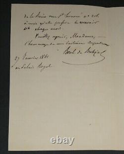 René-Léon BOREL DE BRETIZEL- LETTRE AUTOGRAPHE SIGNÉE 1841 2 pages