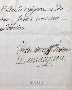 René-Nicolas de MAUPEOU Lettre signée concernant la juridiction de la Provence