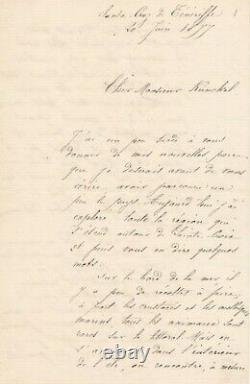René VERNEAU belle lettre autographe signée découverte Santa Cruz Ténériffe 1877