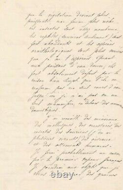 René VERNEAU belle lettre autographe signée découverte Santa Cruz Ténériffe 1877