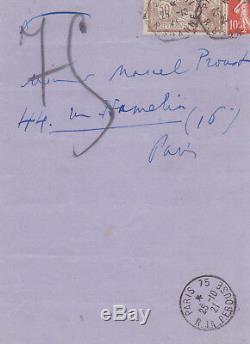 Reynaldo HAHN Lettre autographe inédite signée inédite à Marcel PROUST
