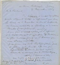 Richard OWEN paléontologue lettre autographe signée LE JOLIS botaniste Cherbourg