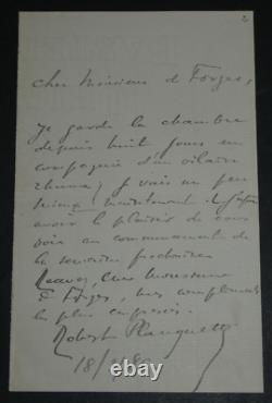 Robert PLANQUETTE, Compositeur LETTRE AUTOGRAPHE SIGNÉE A Mr DE FORGES, 1886