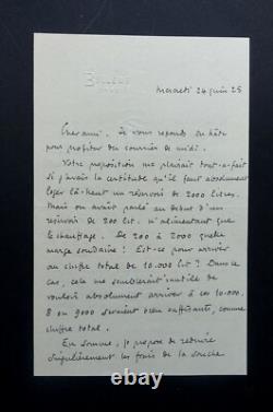 Roger MARTIN DU GARD LETTRE AUTOGRAPHE SIGNÉE, DEPUIS BELLÊME, 1925