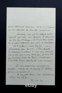 Roger MARTIN DU GARD LETTRE AUTOGRAPHE SIGNÉE, DEPUIS BELLÊME, 1925