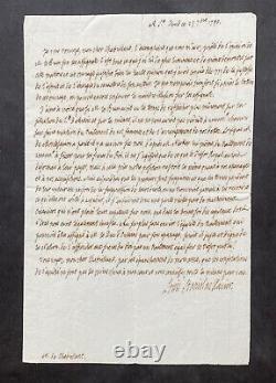 Roi LOUIS XVIII Lettre autographe signée Révolution, assignats. 1790
