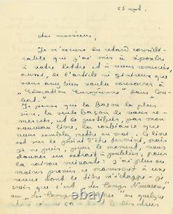 Romain GARY Lettre autographe signée à propos de SARTRE et de CAMUS. 1945