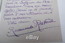 Rostand Rosemonde Lettre Autographe Signee Conference Des Ambassadeurs 1941