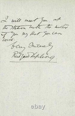 Rudyard KIPLING Lettre autographe signée à un vicomte