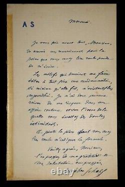 SCHOLL Aurélien LETTRE AUTOGRAPHE SIGNÉE, A PROPOS DE SA CONDAMNATION
