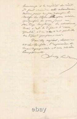 SULLY PRUDHOMME lettre autographe signée à Léon BARRACAND l'Enragé