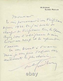Sacha GUITRY Lettre autographe signée humoristique. Guitry change de frigo