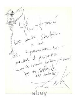 Salvador DALÍ / Lettre autographe signée avec dessin original / Surréalisme