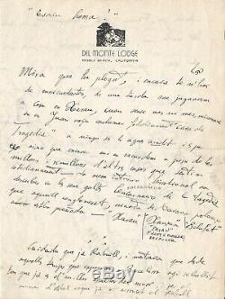 Salvador DALI Lettre autographe signée ornée d'un dessin. Franco et la Catalogne
