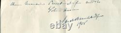 Sarah BERNHARDT LETTRE AUTOGRAPHE SIGNEE à l'architecte Auguste PERRET en 1918
