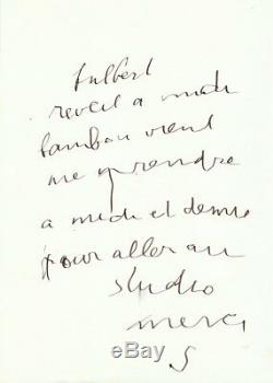 Serge GAINSBOURG / Lettre autographe signée à Fulbert / 1988