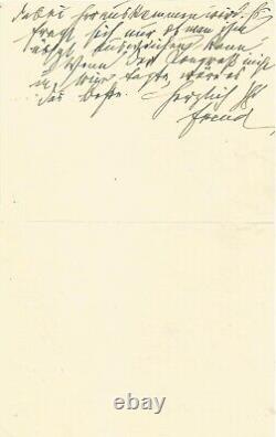 Sigmund FREUD Lettre autographe signée. Congrès de l'API en 1931 Psychanalyse
