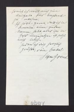 Sigmund FREUD Lettre autographe signée Publication Intro. À Psychanalyse