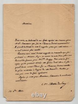 Silvestre de Sacy Lettre autographe signée Incurables Orientalisme 1833