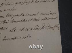 Stanislas Le chevalier de BOUFFLERS Lettre autographe signée, 1762, 3 pages