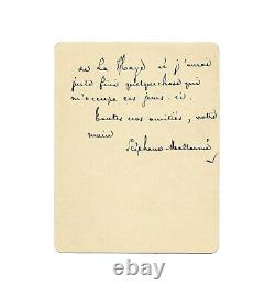 Stéphane MALLARMÉ / Lettre autographe signée / Poésie / Théâtre / Conseil / 1895