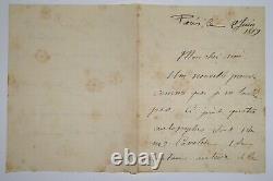 THEUNISSEN Corneille LETTRE AUTOGRAPHE SIGNÉE, PARIS, JUIN 1889