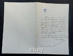 TISSOT Charles LETTRE AUTOGRAPHE SIGNEE A PROPOS D'INVITATIONS