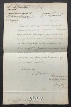 TURGOT Lettre signée Ministre Maupeou après renvoi par Louis XVI 1775
